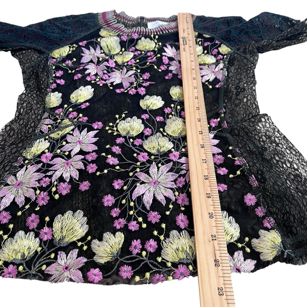 Byron Lars Beauty Mark Floral Lace Embroidered Blouse - Size 2 - Picture 14 of 14